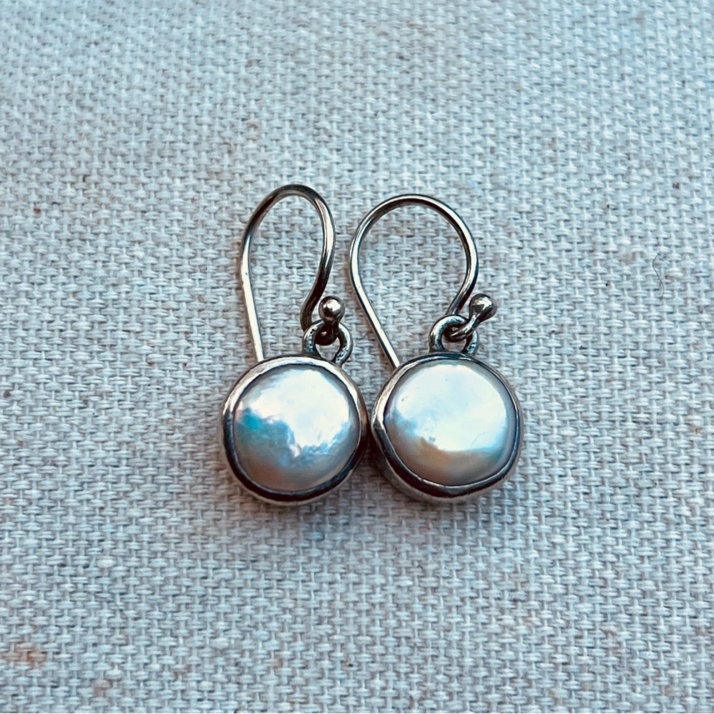 Elegant Sterling Pearl Drop Earrings